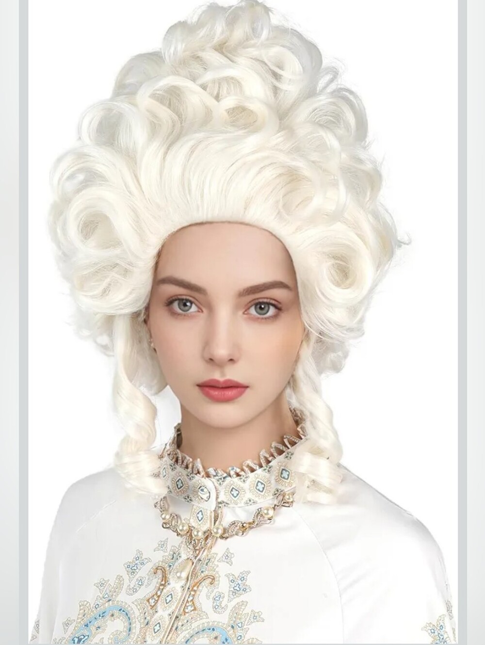 Platinum Blonde Wig Short Curly Blonde Beehive Wig Queen Cosplay Halloween
